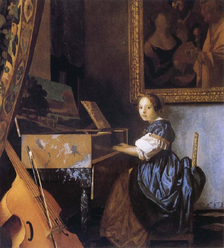 Jan Vermeer Young Woman Seated at a Virginal Germany oil painting art